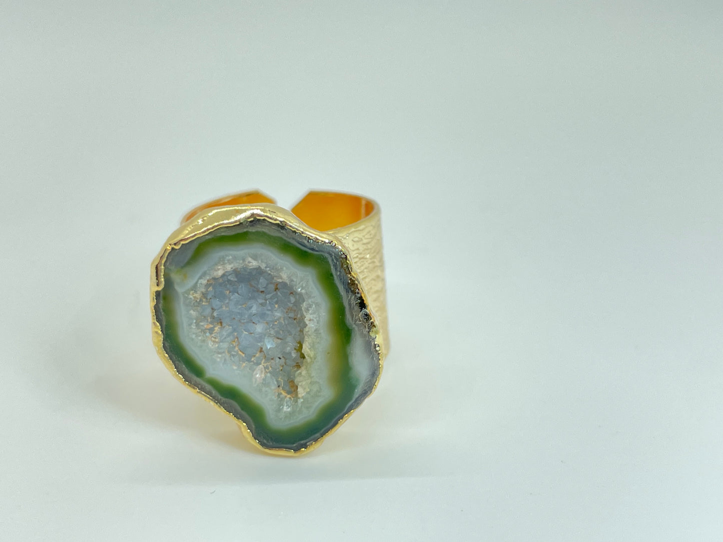 Olive Green Agate Ring