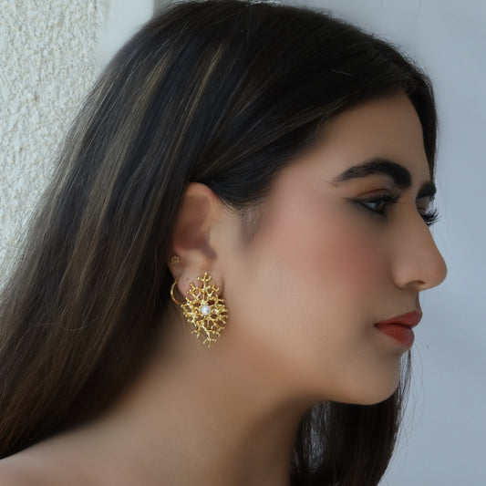 Gold Coral Earrings