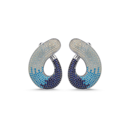 blue ombré knot earrings - Rings