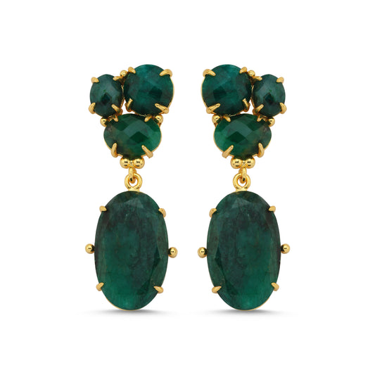 Emerald drop earrings - Earrings