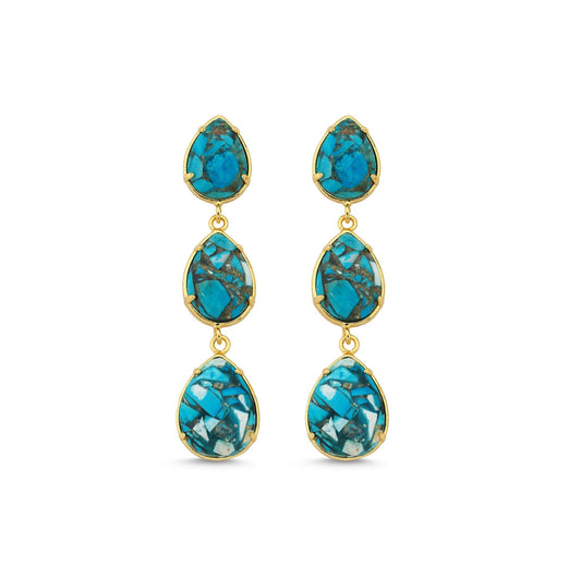 turquoise teardrop earrings - Earrings