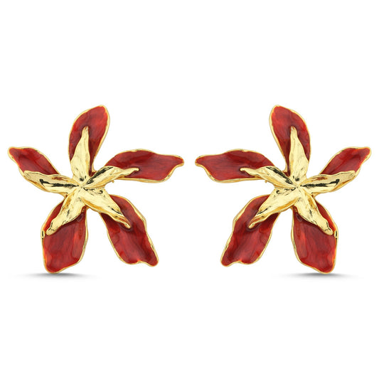 Bloom Red Earrings