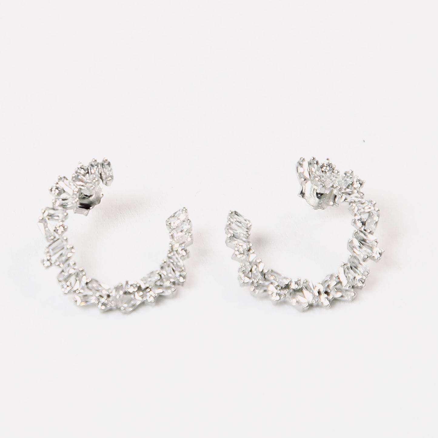 Semi Circle 925 Silver Earrings