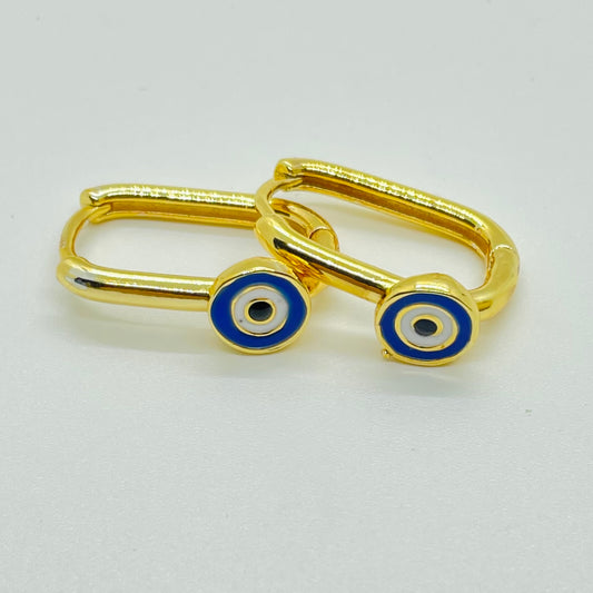 Evil Eye Huggie Earrings