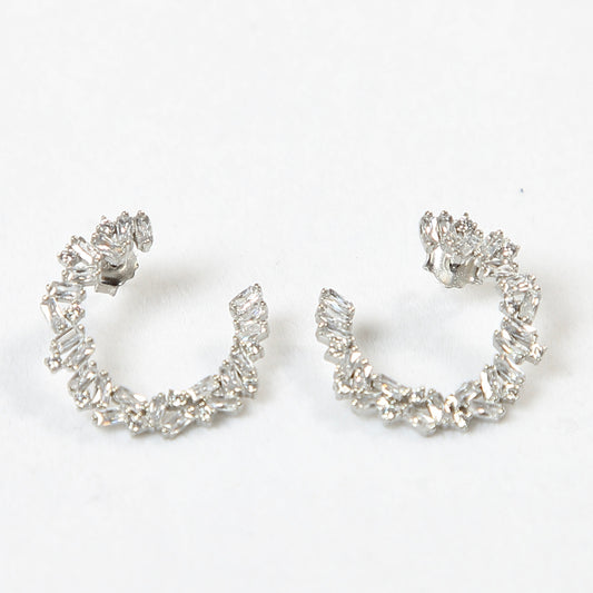 Semi Circle 925 Silver Earrings