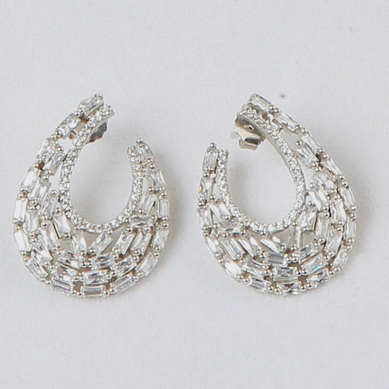 925 Silver Baguette Earrings