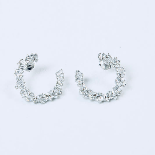 Semi Circle 925 Silver Earrings