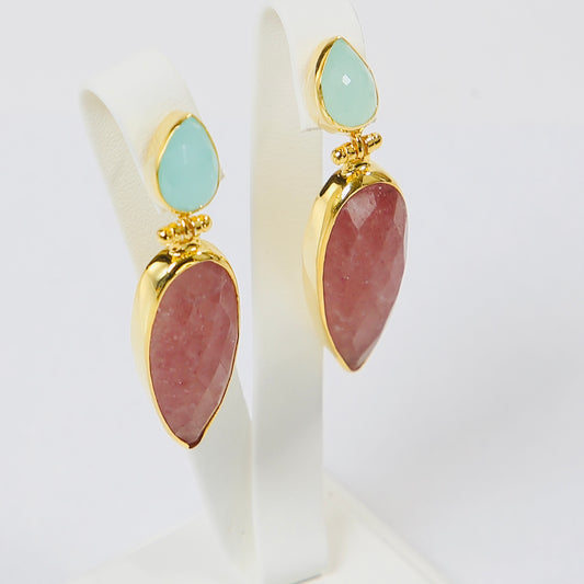 Gemstone Drop Earrings in 925 Silver