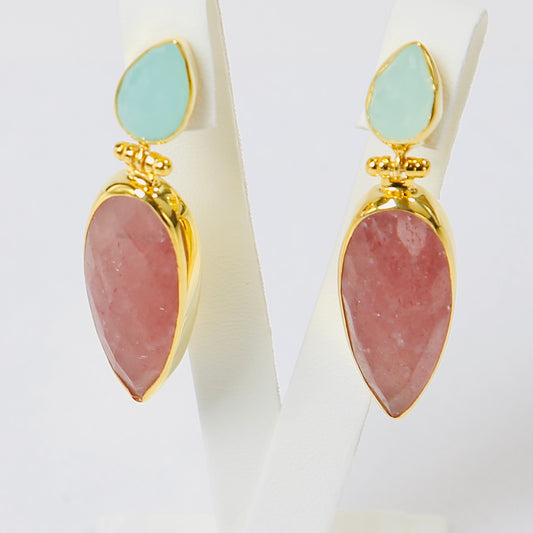 Gemstone Drop Earrings in 925 Silver