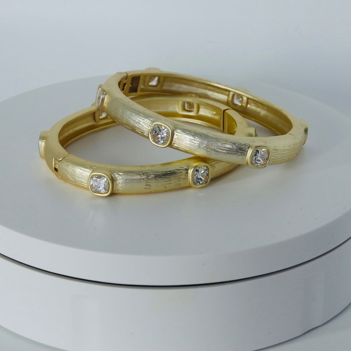 Matte Gold Plated Bangle Bracelet
