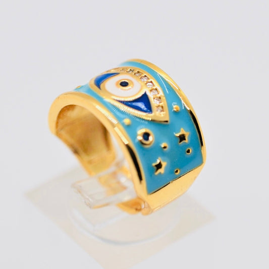 Evil Eye Enamel Ring