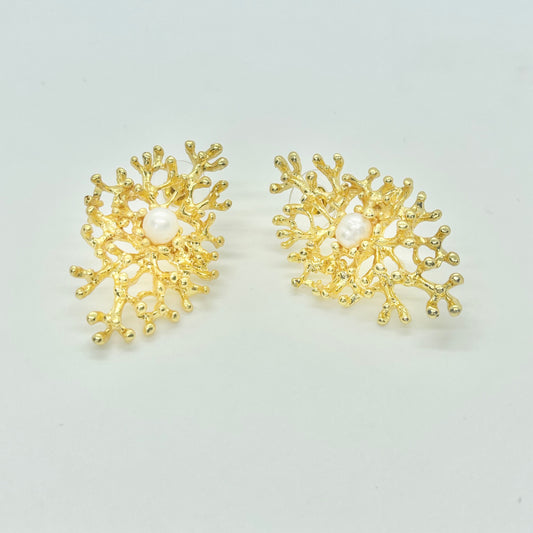 Gold Coral Earrings