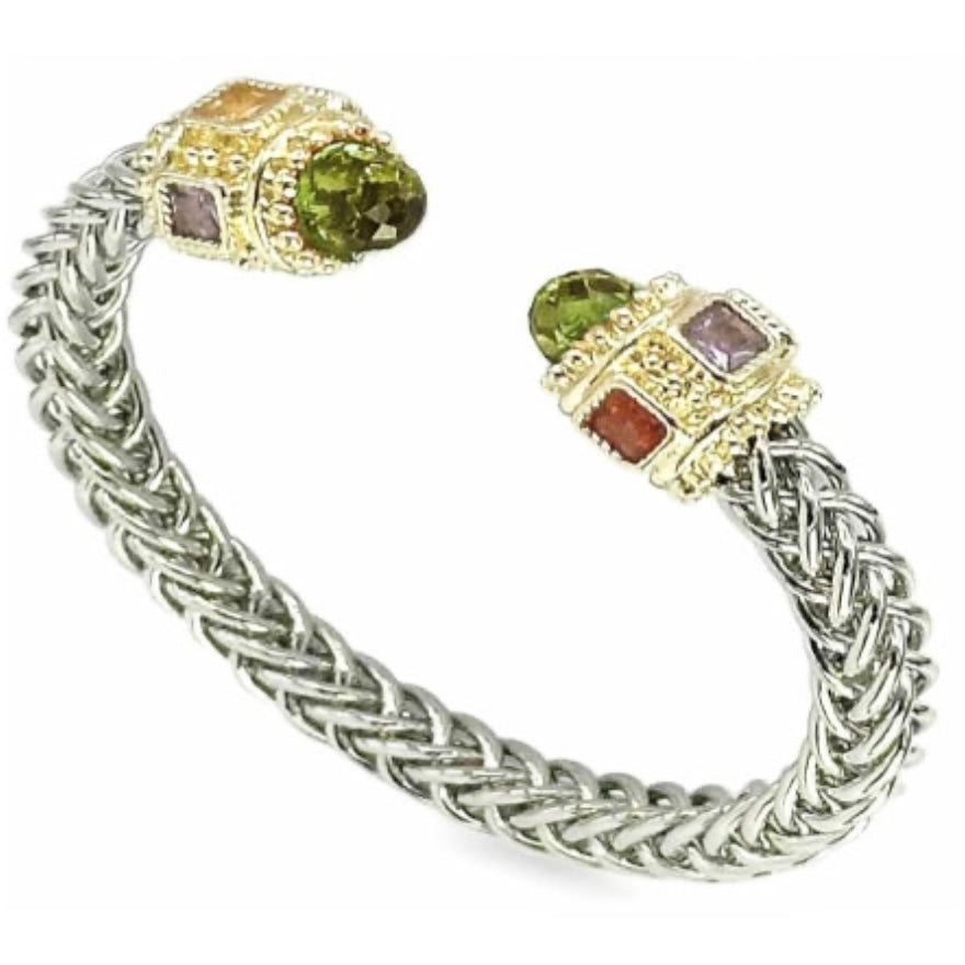 Olive Open Cuff Jewel Bracelet