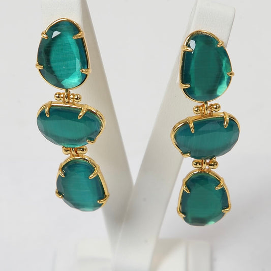 Green Drop Earrings