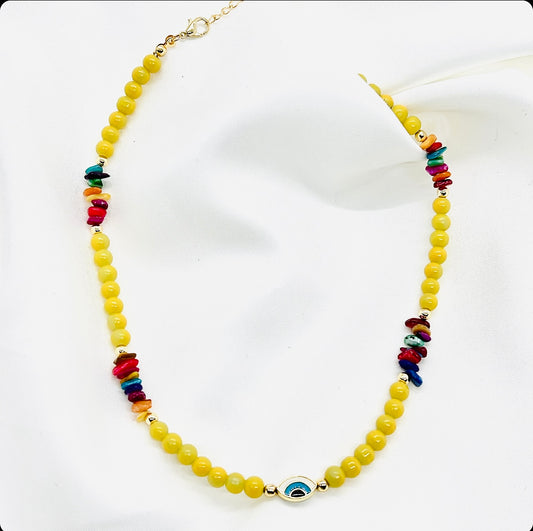 Yellow Beads Necklace