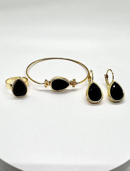 Black Agate Jewelry Set