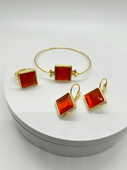 Carnelian Agate Jewelry Set