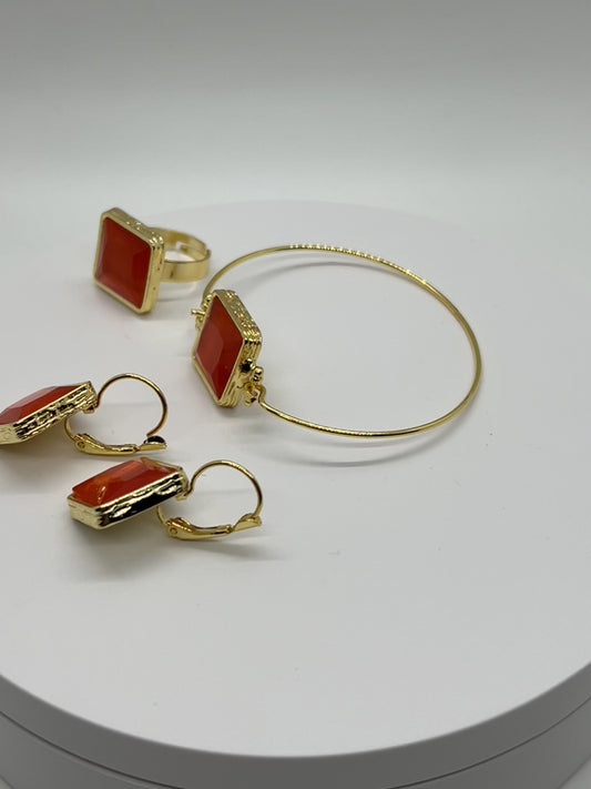 Carnelian Agate Jewelry Set