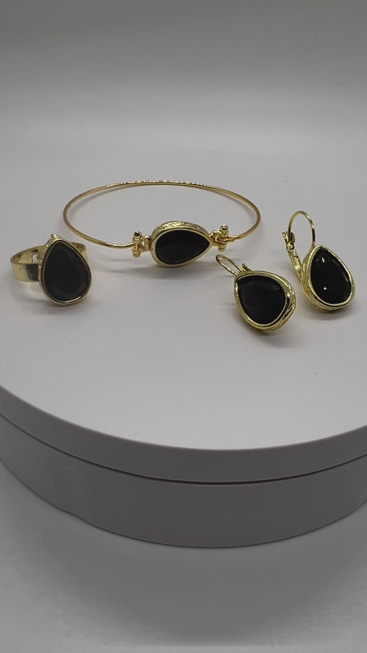 Black Agate Jewelry Set