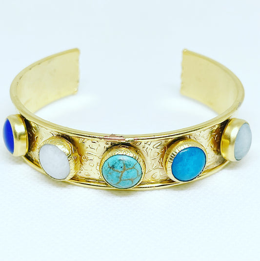 Blue Dot Cuff Bracelet