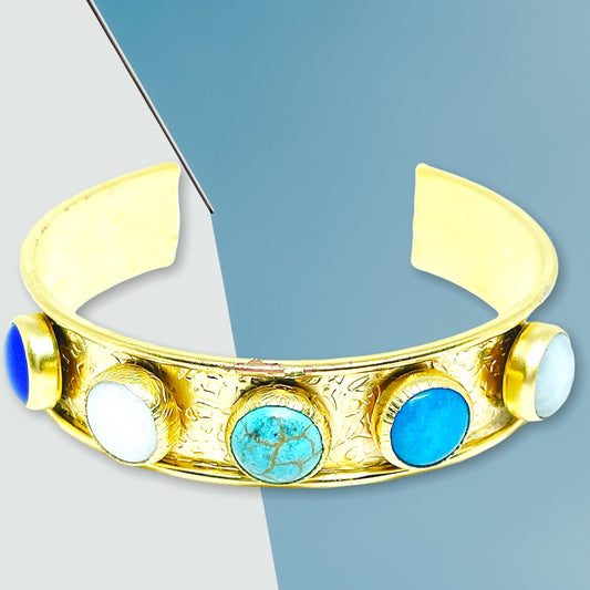 Blue Dot Cuff Bracelet